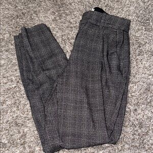 H&M Men's Black and White Checkered Dress Pants
